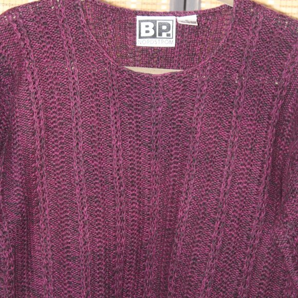 BP Nordstroms Mottled Magenta and Black Crew Neck Sweater - Picture 2 of 5